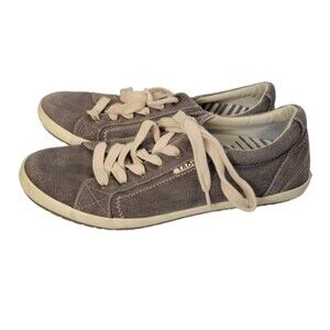 Taos Footwear Star Casual Women's Sneakers Chocolate Washed Canvas  Size 9